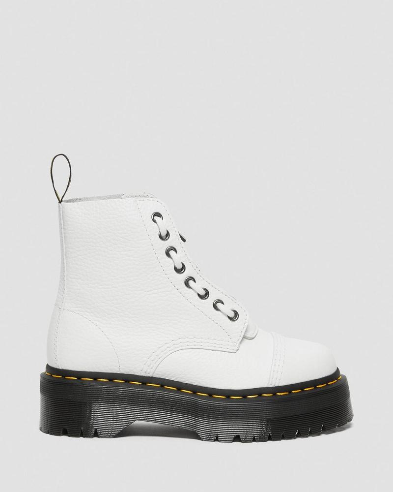 Women's Dr Martens Sinclair Milled Nappa Leather Platform Boots White | AU 258GSO